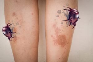 Amita de polvo alérgica al cuerpo humano